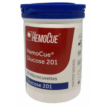Hemocue Glukose cuvetter, 25 stk. i beholder