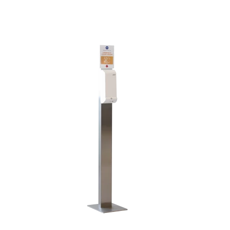 PLUM stand made of stainless steel with Combiplum Electronic dispenser