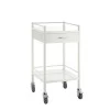 Klinikbord i rustfrit stål, hvidt, 60 cm. bred