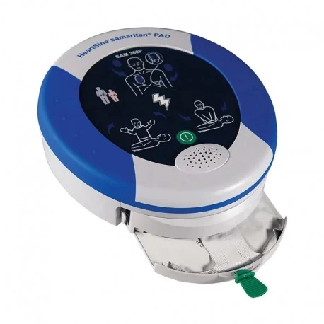 HeartSine Samaritan PAD 360P automatic defibrillator.