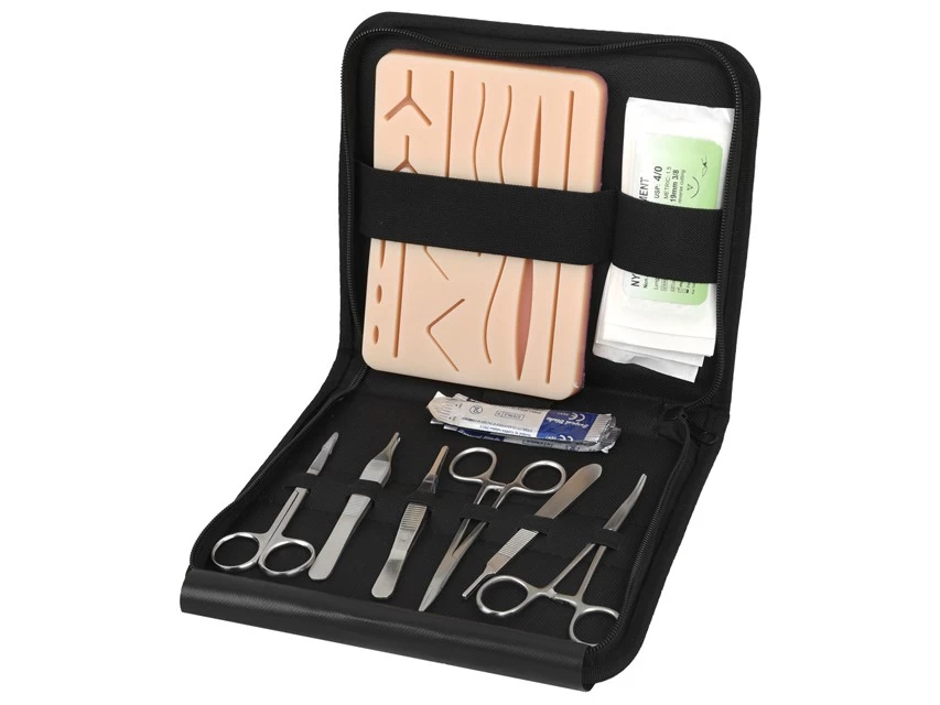 Suture training set (plate + instruments + sutures)