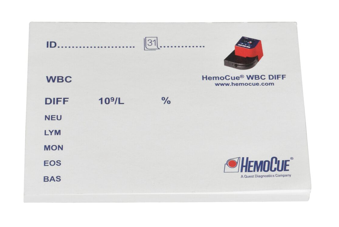 Hemocue WBC-DIFF post-it blokke, 1x5 stk