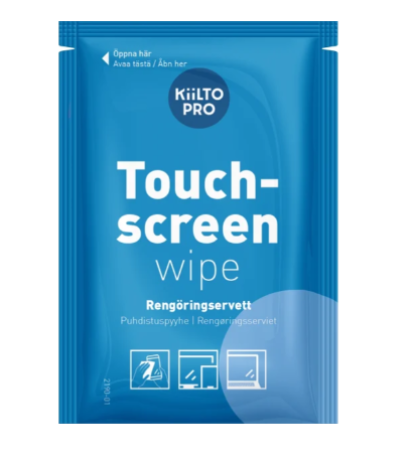 Kiilto Pro Touchscreen Wipes 95 pcs. in dispenser box.