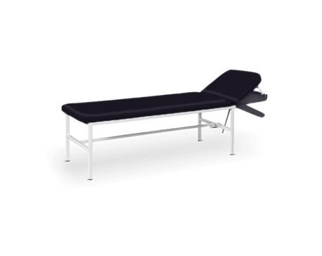 Exapol - Stationær undersøgelsesleje, hvid ramme, sort betræk, (LxBxH 188x55x60),