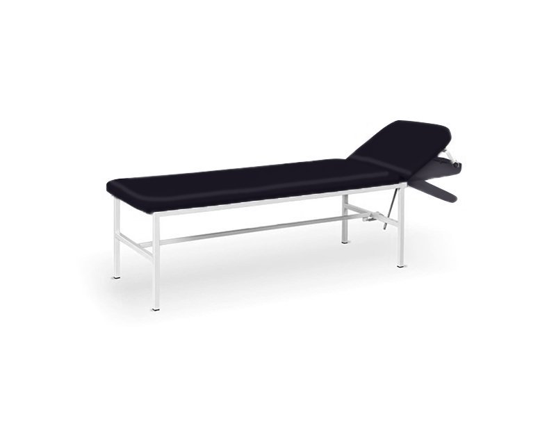 Exapol - Stationary examination couch, white frame, black cover, (LxWxH 188x55x60),