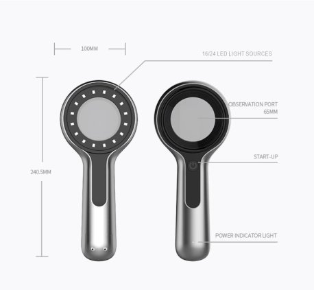 Woods lampe, professionel UV-inspektionslys, 16 LED, genopladelig