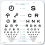 ISOeyes combined visual acuity chart for wall mounting 45x45cm, 3m, LOGmar
