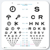 ISOeyes combined visual acuity chart for wall mounting 45x45cm, 3m, LOGmar