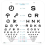 ISOeyes combined visual acuity chart for wall mounting 45x45cm, 3m, LOGmar