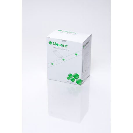 Mepore, plaster med sårpude 5 x 6 cm, steril, 9 cm x 10 cm, 50 stk.