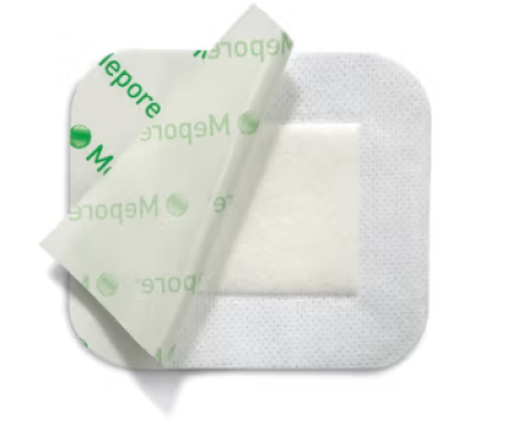Mepore, plaster med sårpude 5 x 6 cm, steril, 9 cm x 10 cm, 50 stk.