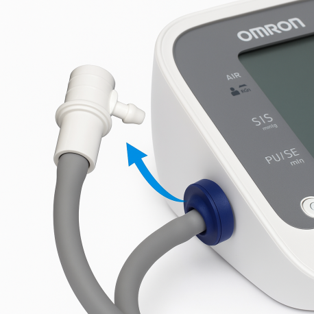 Omron, Air Plug konnektor, grå (vinklet) til HBP1120/1320