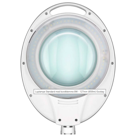 Luplampe LED 8W, 650lm, med bordklemme