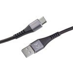 USB-A 3.0 til USB-C lade- og datakabel, tekstil, sort, 1,5m