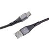 USB-A 3.0 to USB-C charging and data cable, fabric, black, 1.5m