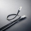 USB-A 3.0 til USB-C lade- og datakabel, tekstil, sort, 1,5m