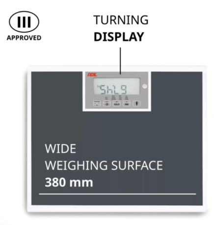 ADE Medical Approved Floor Scale, class III, 250kg