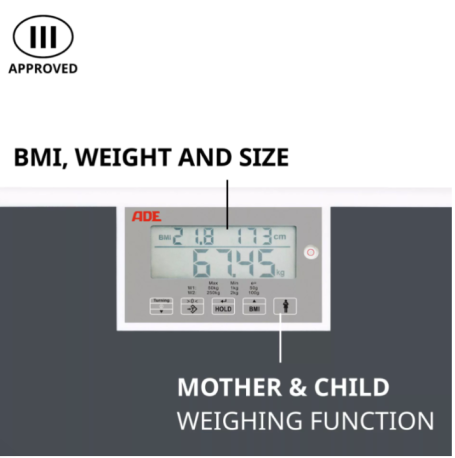 ADE Medical Approved Floor Scale, class III, 250kg